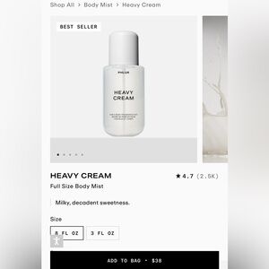 Phlur Heavy Cream Body Mist - White